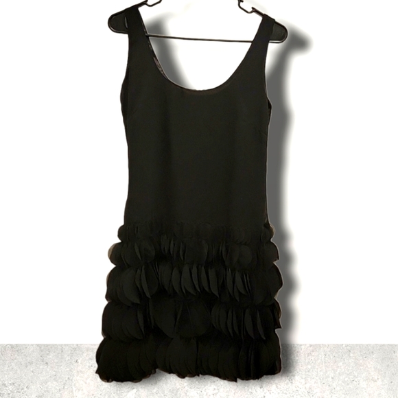 LIQUID Black Sleeveless Rolling Ruffle Dress - Picture 1 of 6
